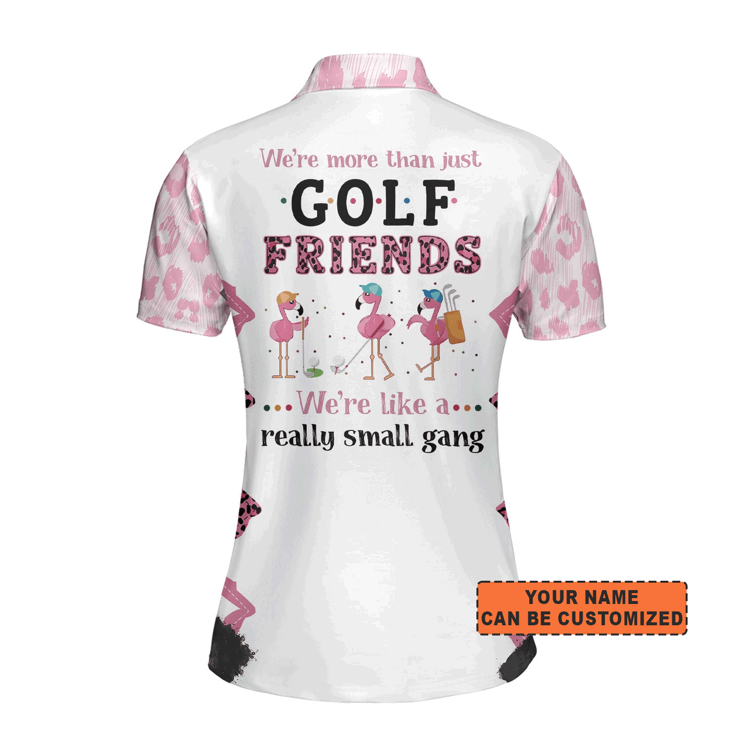 Women Golf Polo Shirt, Personalized Womens We're More Than Just Golf Friends Flamingo Leopard Polo Shirt For Women, Golf Lover