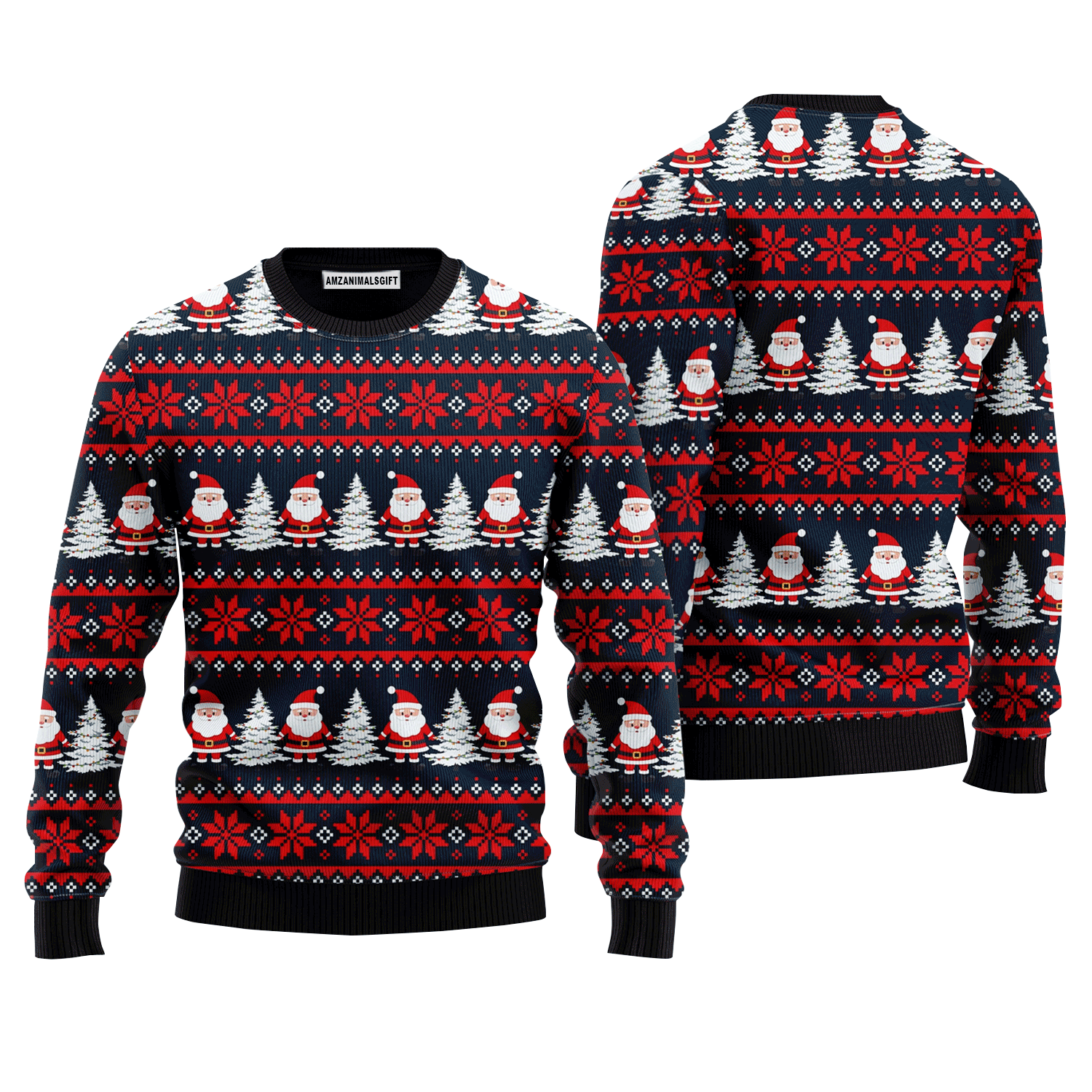 Funny Santa Snow Tree Sweater, Ugly Sweater For Men & Women, Perfect Outfit For Christmas New Year Autumn Winter