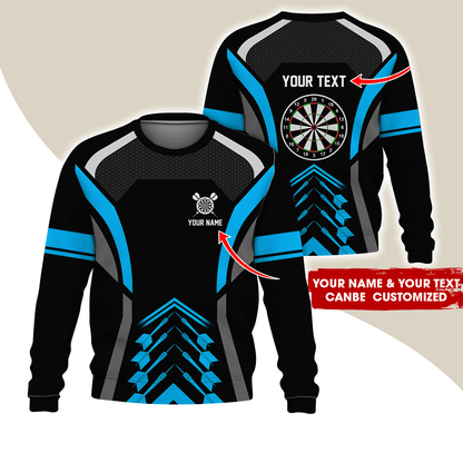 Customized Name Darts Sweatshirt, Dartboards Pattern Sweatshirt For Darts Player, Perfect Gift For Darts Lovers, Friend, Family