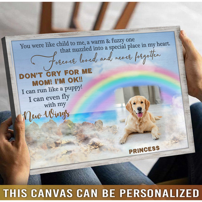 Personalized Dog Landscape Canvas, Custom Dog Memorial Gifts Loss Of Dog Memorial Gifts Canvas Print, Perfect Gift For Dog Lovers, Friends, Family