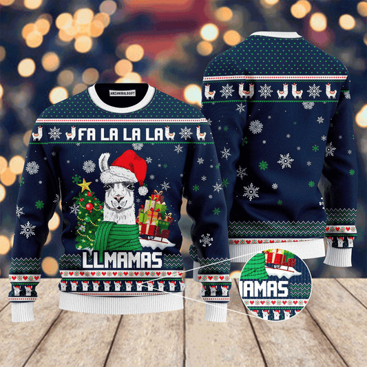 Cute Llmamas Fa La La La Pattern Sweater, Ugly Sweater For Men & Women, Perfect Outfit For Christmas New Year Autumn Winter