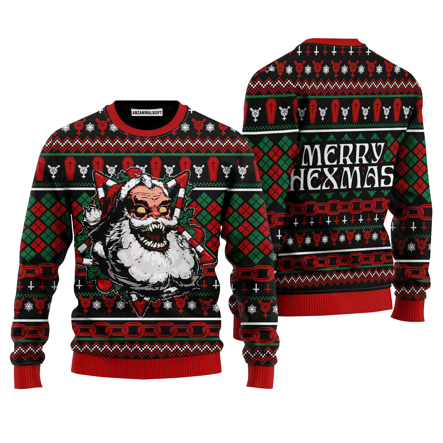 Hail Santa Merry Hexmas Sweater, Ugly Sweater For Men & Women, Perfect Outfit For Christmas New Year Autumn Winter