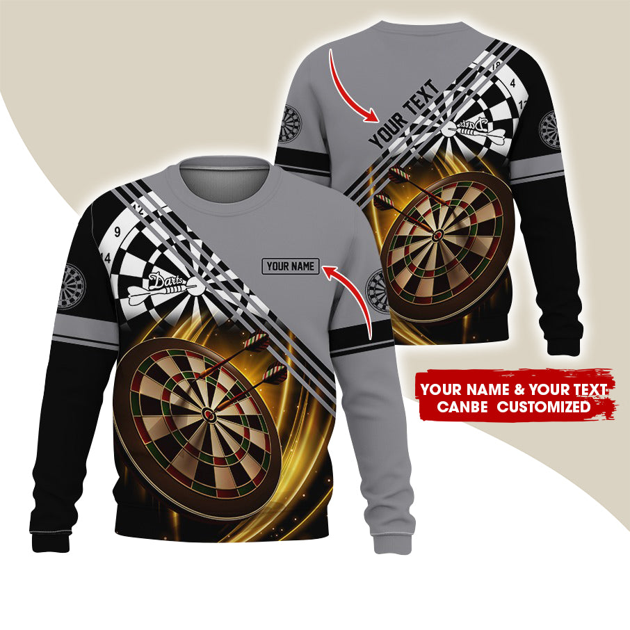 Customized Name & Text Darts Sweatshirt, Personalized Name Darts Uniform Sweatshirt For Men & Women - Gift For Darts Lovers, Darts Players
