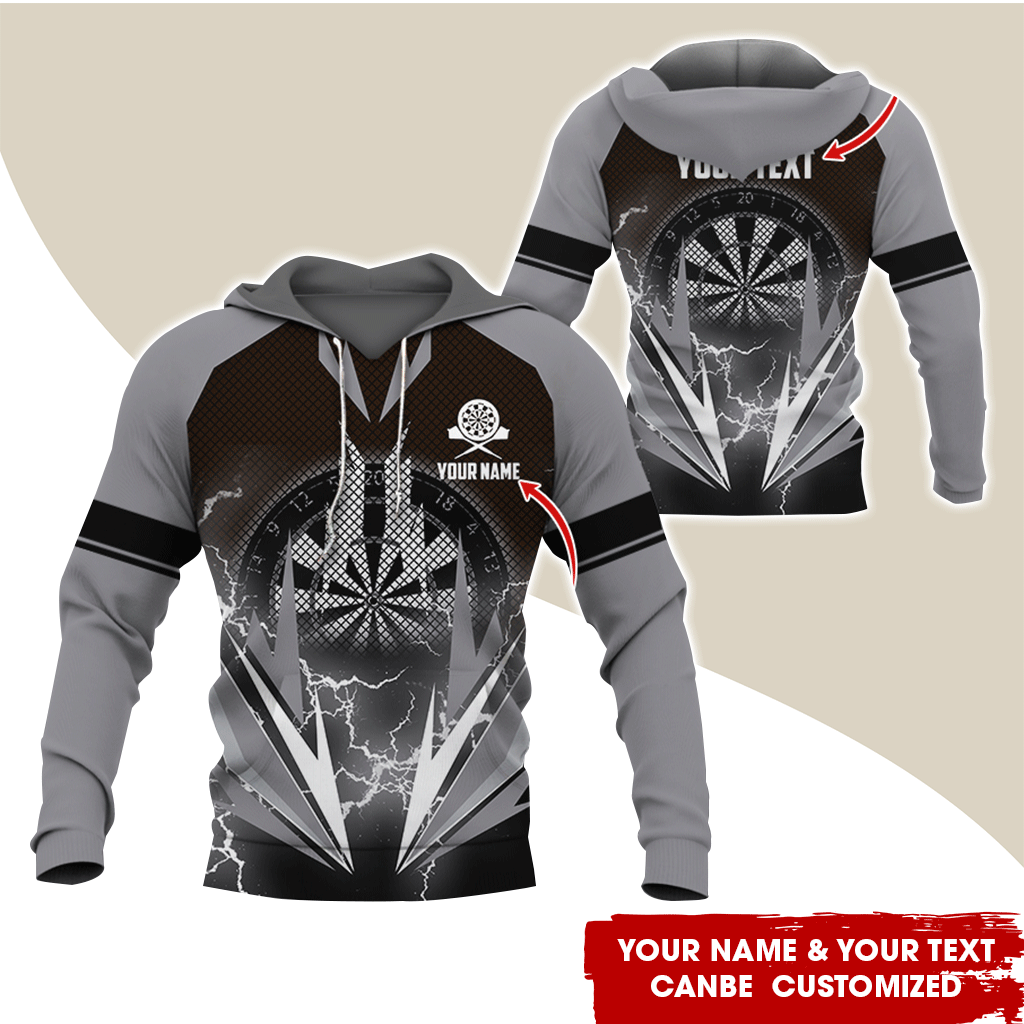 Customized Name Darts Thunder Premium Hoodie, Darts Pattern Hoodie, Perfect Gift For Darts Lovers, Friend, Family