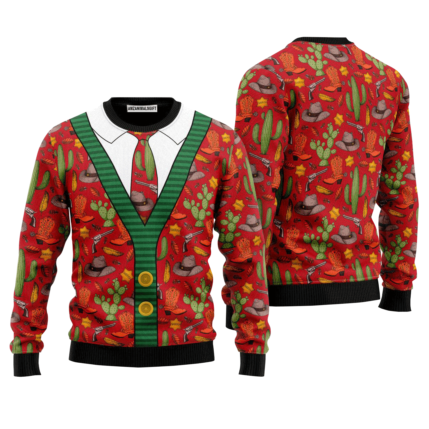 Cowboy Ugly Christmas Sweater, Ugly Sweater For Men & Women, Perfect Outfit For Christmas New Year Autumn Winter
