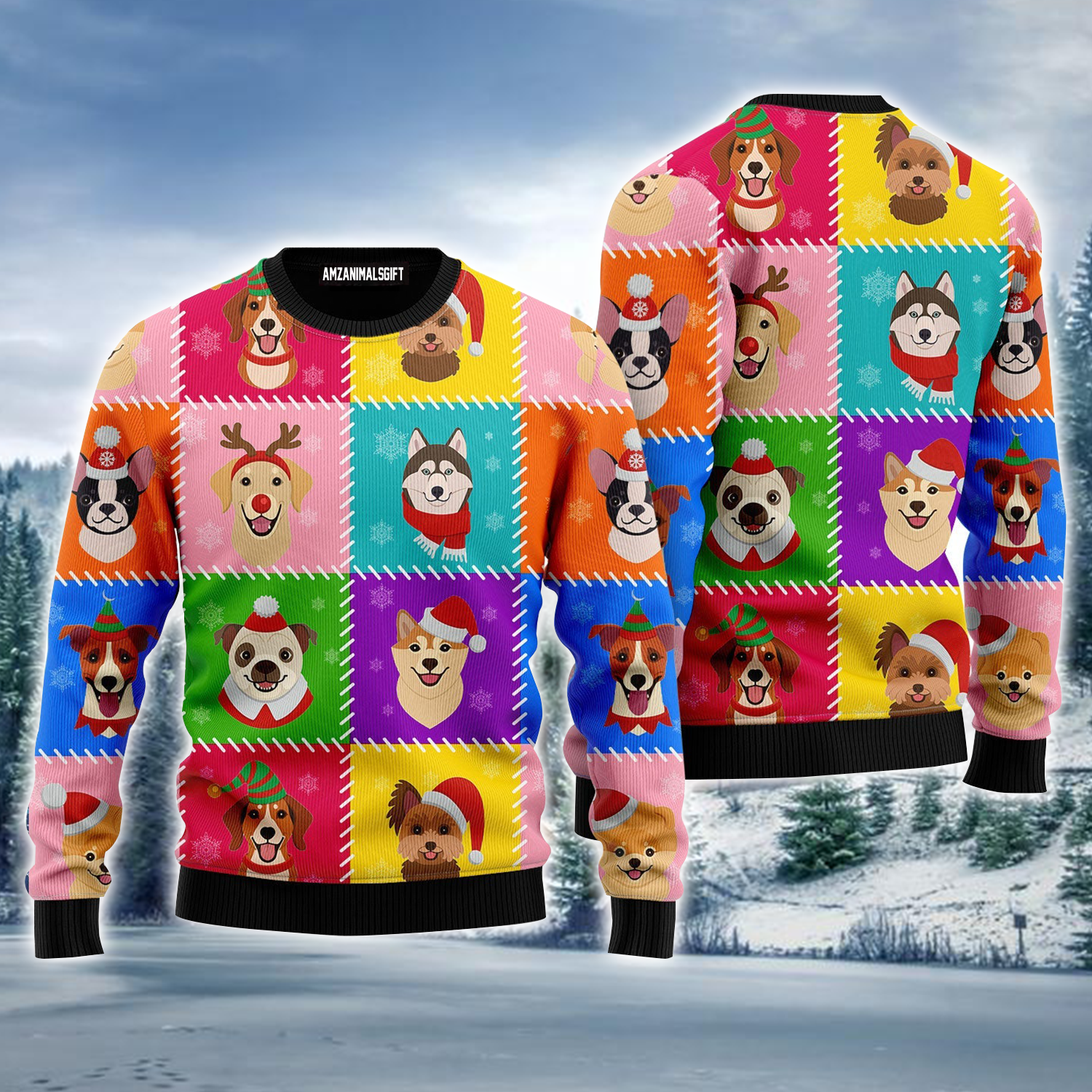 Funny Dog Ugly Sweater, Funny Dog Breeds Face Christmas Ugly Sweater For Men & Women, Perfect Gift For Dog Lovers, Friends, Family
