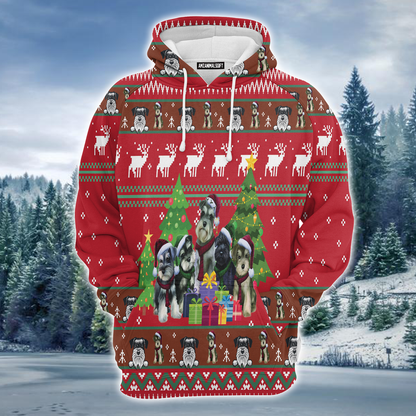Miniature Schnauzer Xmas Premium Christmas Hoodie, Miniature Schnauzer Dog Unisex Hoodie For Men & Women - Perfect Gift For Miniature Schnauzer Lovers
