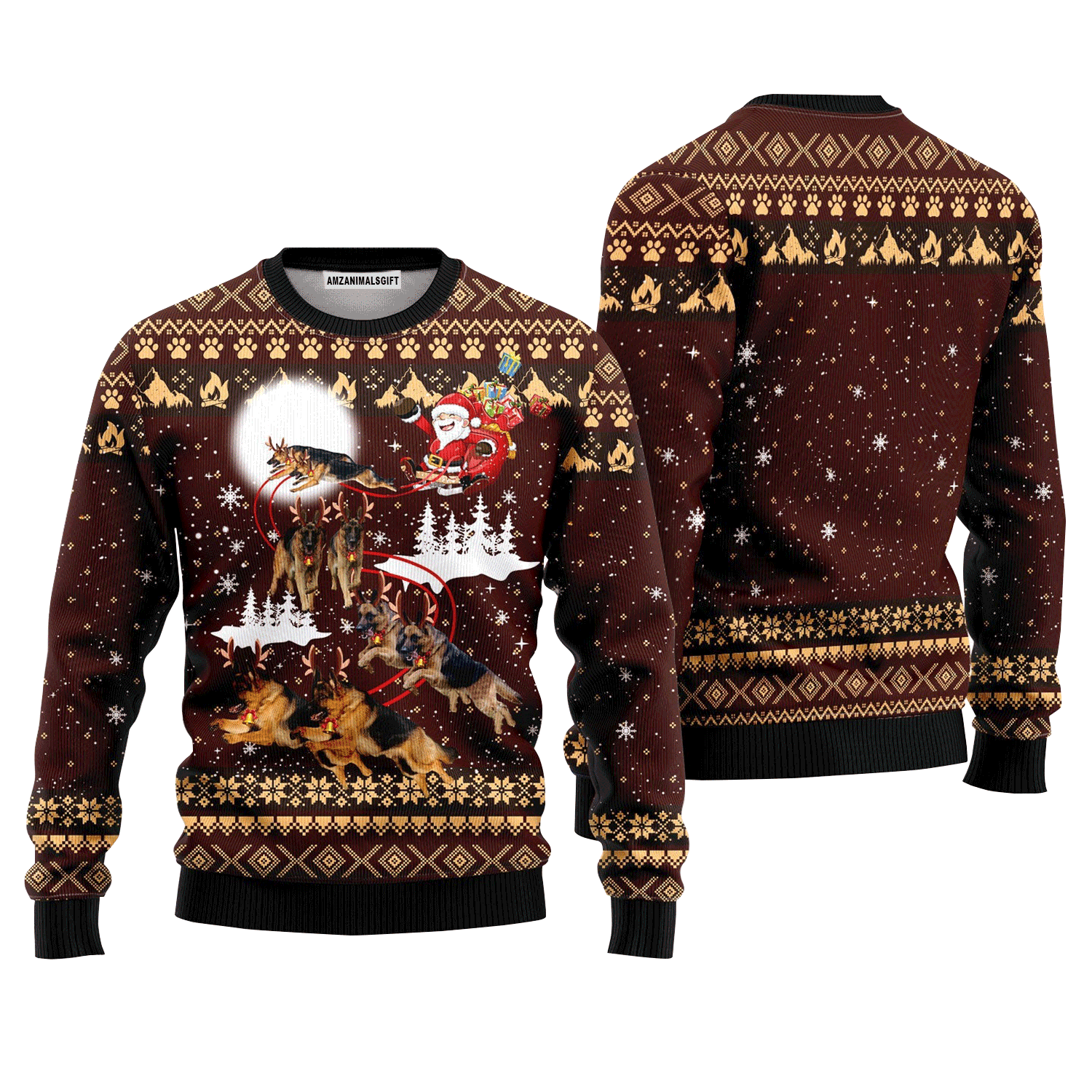 German Shepherd Dog Reindeers Car Sweater, Ugly Sweater For Men & Women, Perfect Outfit For Christmas New Year Autumn Winter
