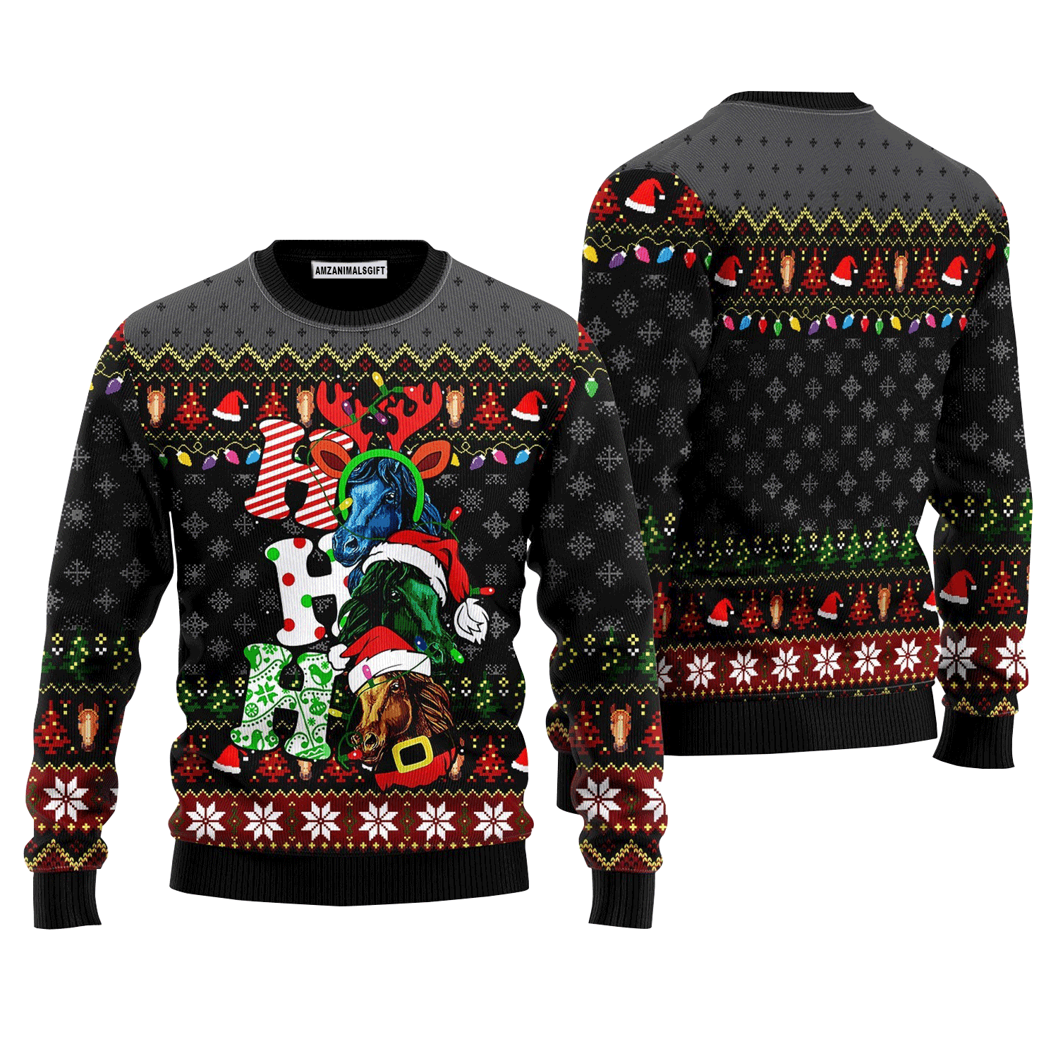 Horse Hohoho Sweater Merry Christmas, Ugly Sweater For Men & Women, Perfect Outfit For Christmas New Year Autumn Winter