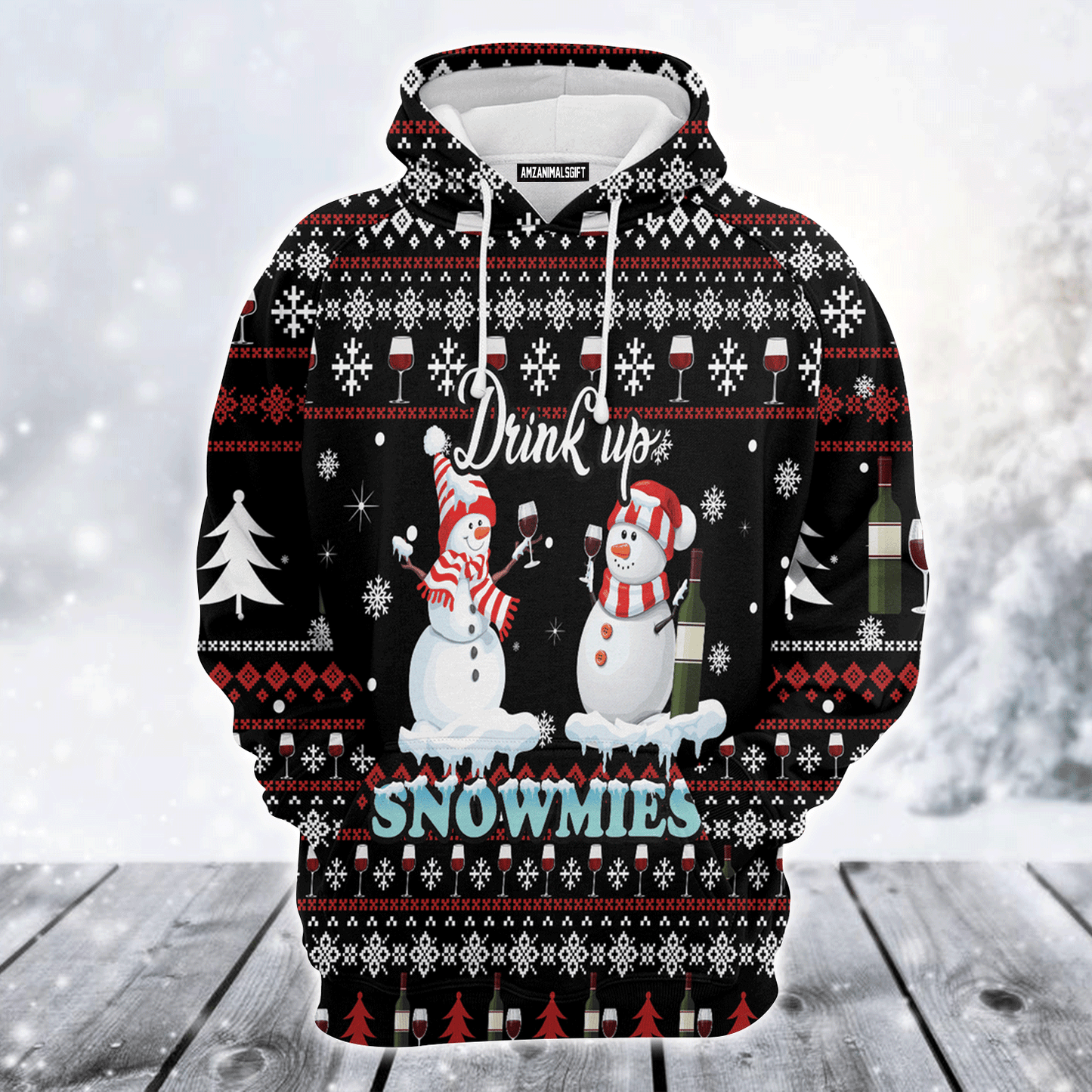 Snowman Premium Christmas Hoodie, Drink Up Snowmies Merry Christmas Unisex Hoodie For Men & Women - Perfect Gift For Christmas, Snowman Lovers
