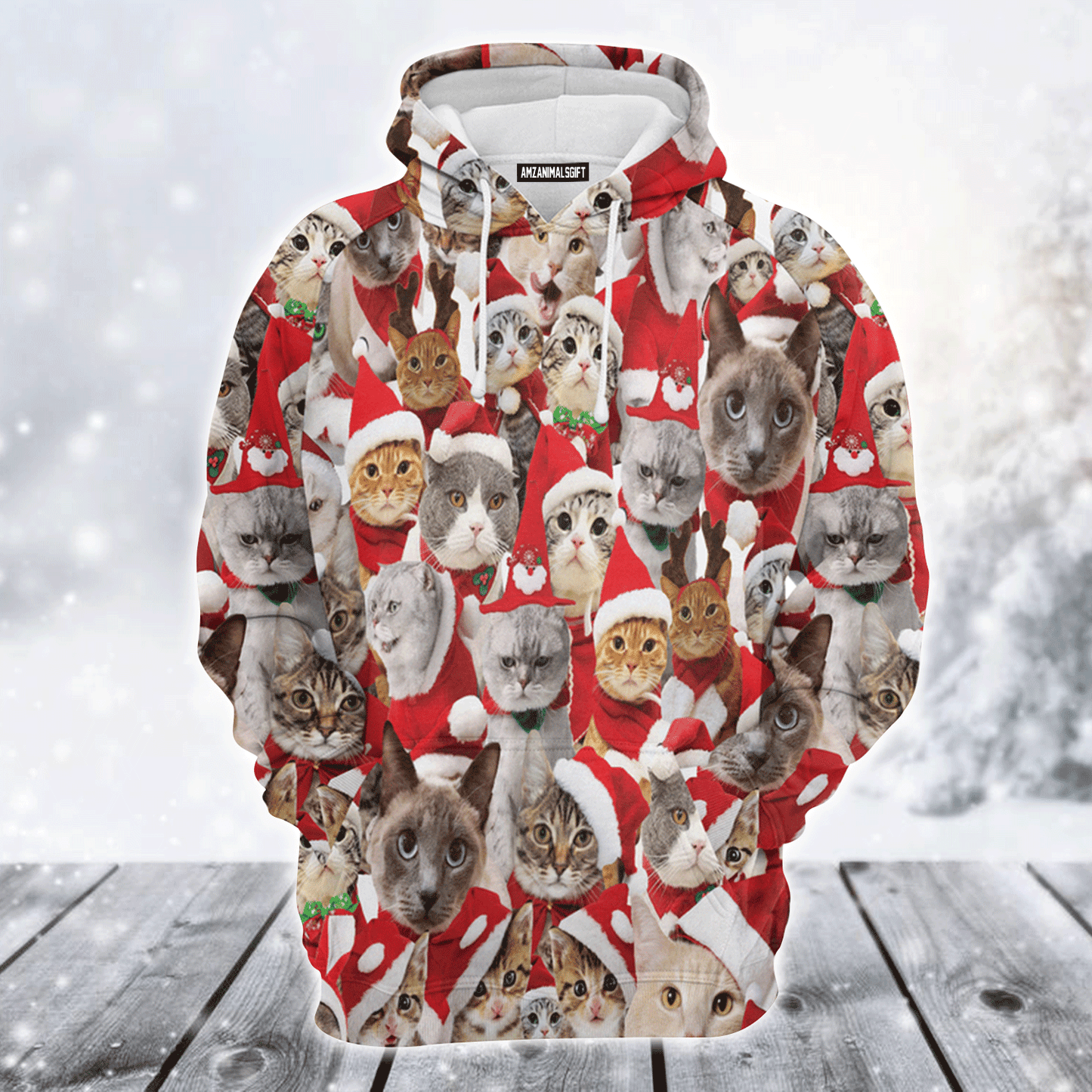 Cats Premium Christmas Hoodie, Lovely Cats Christmas Unisex Hoodie For Men & Women - Perfect Gift For Christmas, Cats Lovers