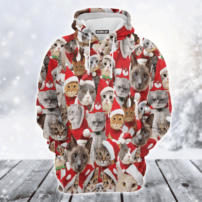 Cats Premium Christmas Hoodie, Lovely Cats Christmas Unisex Hoodie For Men & Women - Perfect Gift For Christmas, Cats Lovers
