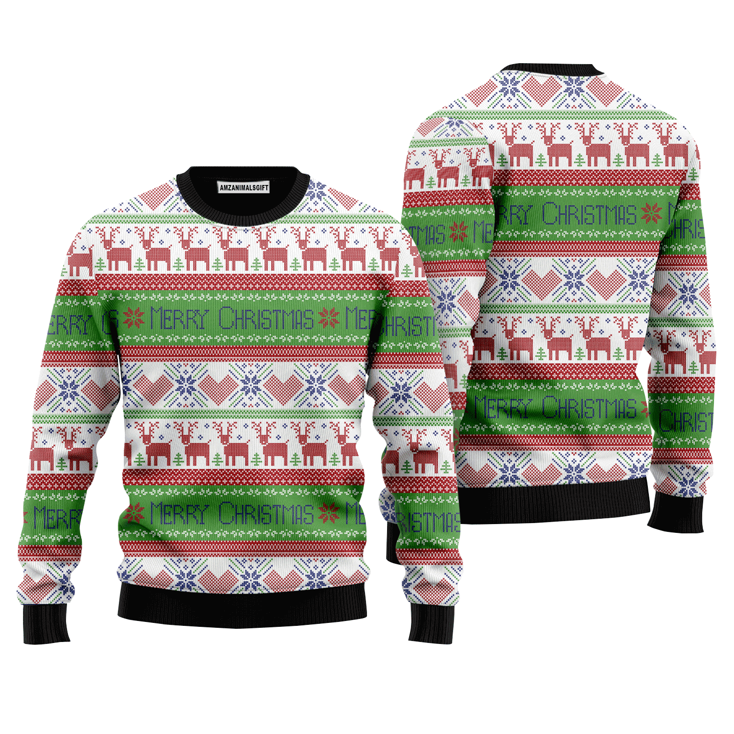 lue Red Tacky Reindeer Xmas Pattern Sweater, Ugly Sweater For Men & Women, Perfect Outfit For Christmas New Year Autumn Winter