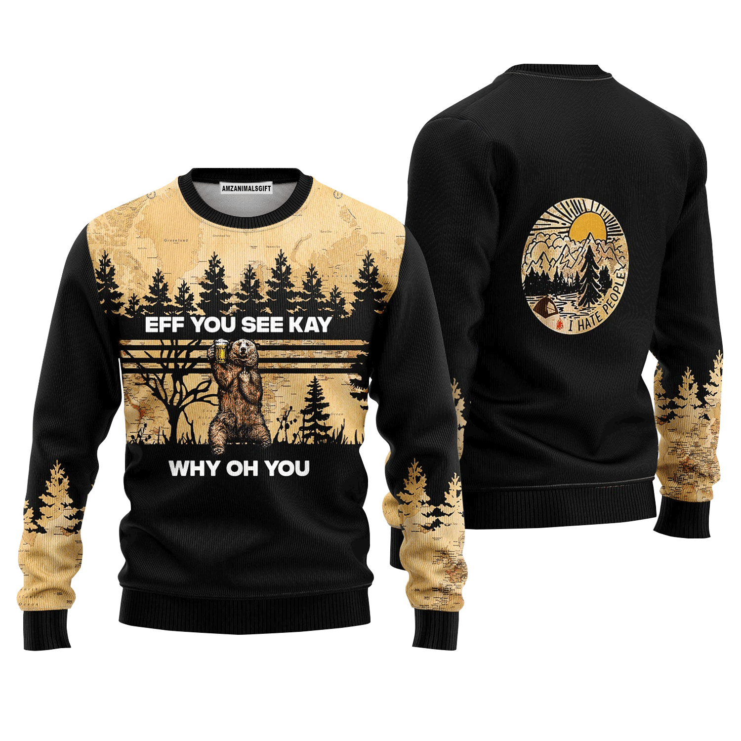 Eff Bear Beer Sweater You See Kay Why Oh You, Ugly Sweater For Men & Women, Perfect Outfit For Christmas New Year Autumn Winter