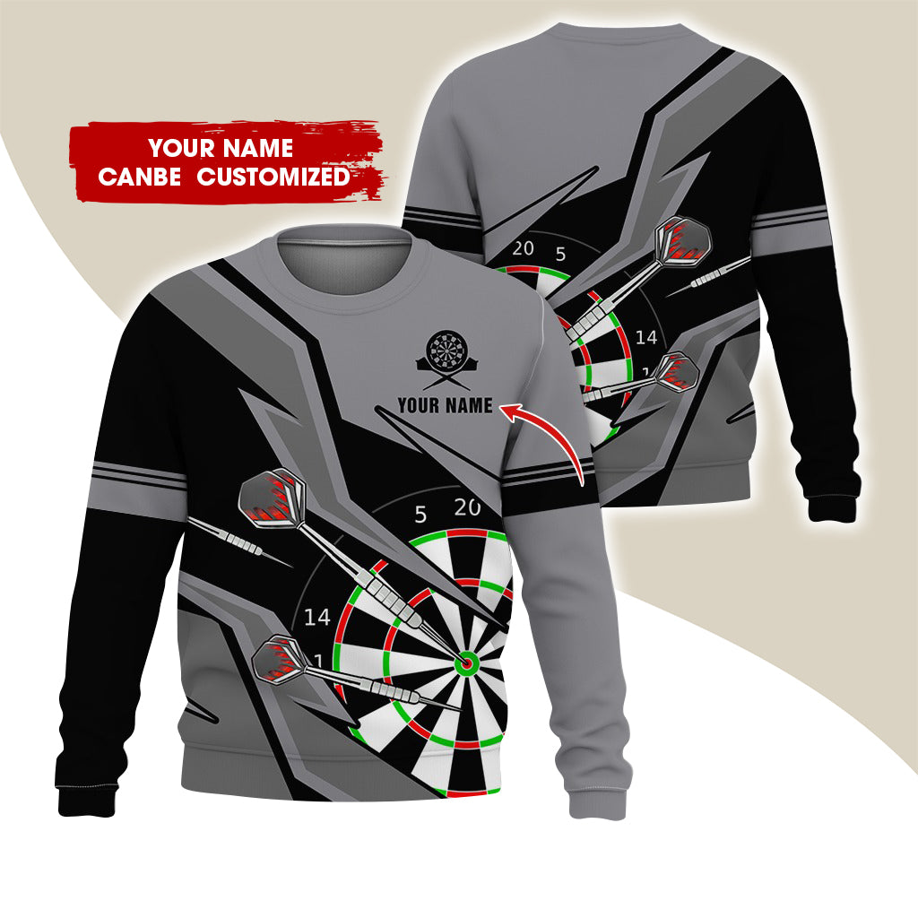 Customized Name Darts Sweatshirt, Personalized Dartboard Sweatshirt For Men & Women - Gift For Darts Lovers, Darts Players