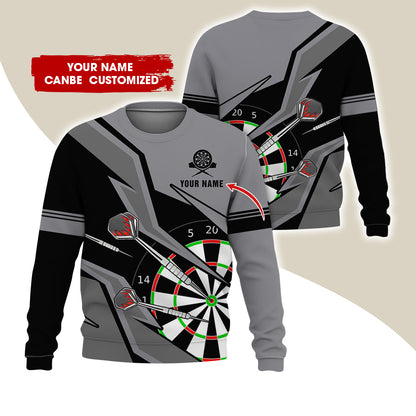 Customized Name Darts Sweatshirt, Personalized Dartboard Sweatshirt For Men & Women - Gift For Darts Lovers, Darts Players