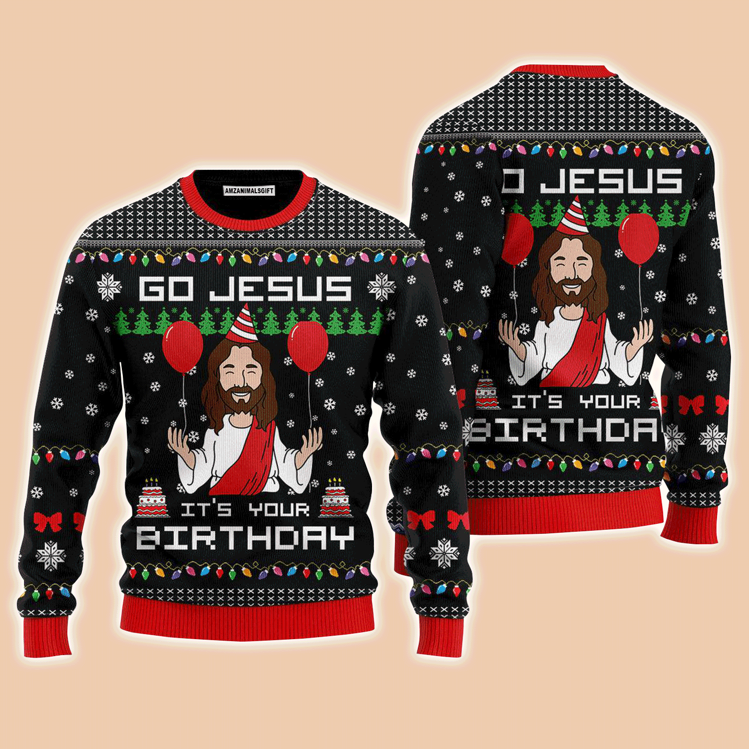 Birthday Jesus Sweater, Ugly Christmas Sweater For Men & Women, Perfect Outfit For Christmas New Year Autumn Winter