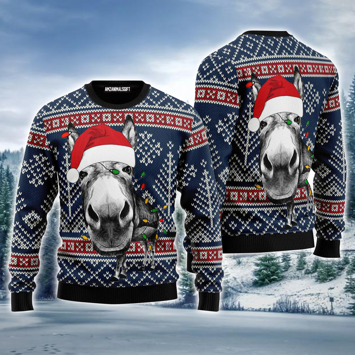 Donkey Ugly Sweater, Donkey Funny Christmas Ugly Sweater For Men & Women, Perfect Gift For Donkey Lover, Friends, Family