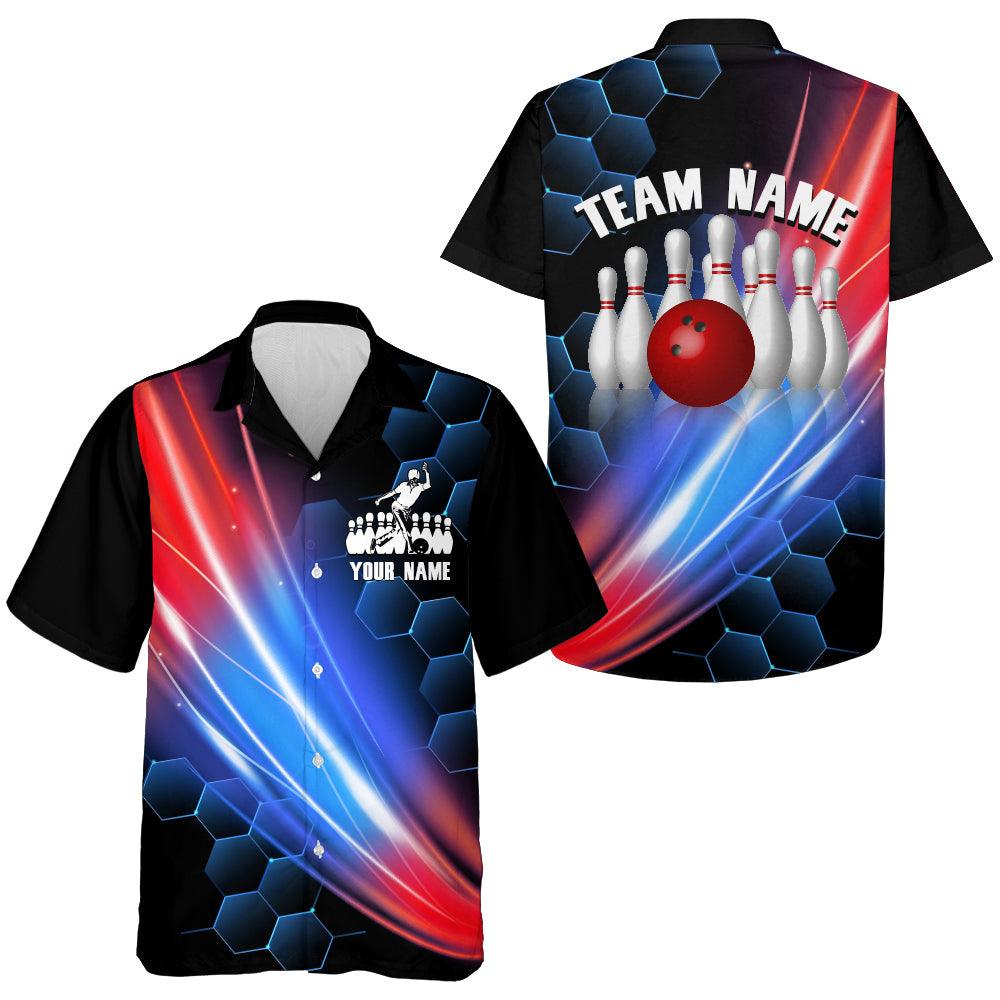 Custom Bowling Polo Shirt - Honeycomb Pattern Bowling Jerseys Team, Bowling uniforms, Custom Bowling Shirts For Men & Women Bowling Lover