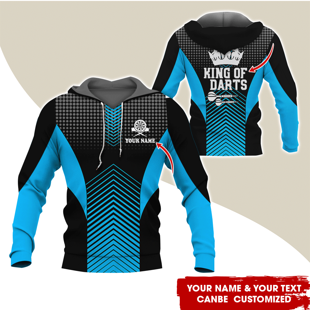 Customized Name & Text Darts Premium Hoodie, King Of Darts, Spot Pattern Hoodie, Perfect Gift For Darts Lovers, Darts Player