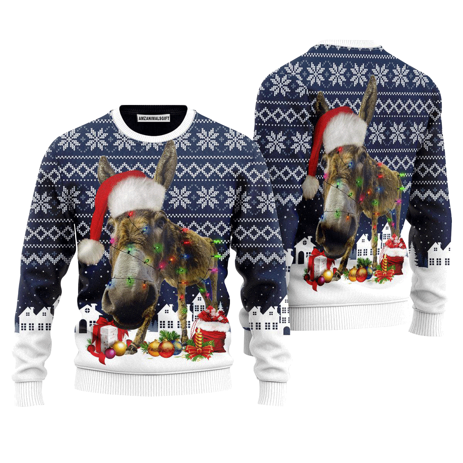 Funny Donkey Christmas Christmas Night Sweater, Ugly Sweater For Men & Women, Perfect Outfit For Christmas New Year Autumn Winter