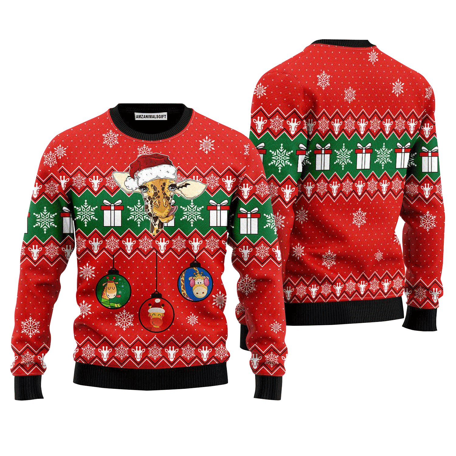 Lovely Giraffe Christmas Sweater, Ugly Sweater For Men & Women, Perfect Outfit For Christmas New Year Autumn Winter