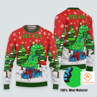 Tree Rex Christmas Sweater, Ugly Sweater For Men & Women, Perfect Outfit For Christmas New Year Autumn Winter