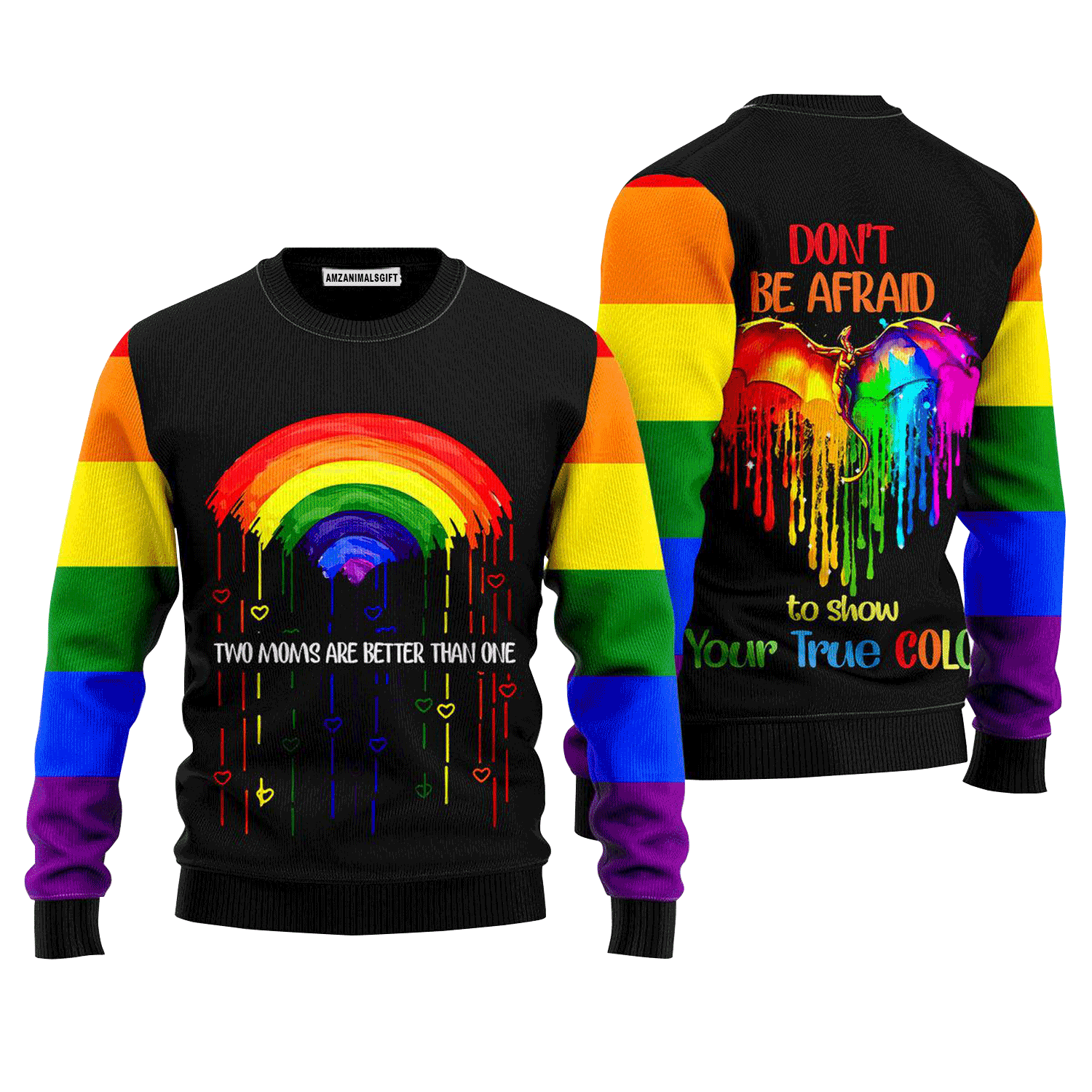 LGBT Sweater Don't Be Afraid to Show Your True Cold, Ugly Sweater For Men & Women, Perfect Outfit For Christmas New Year Autumn Winter