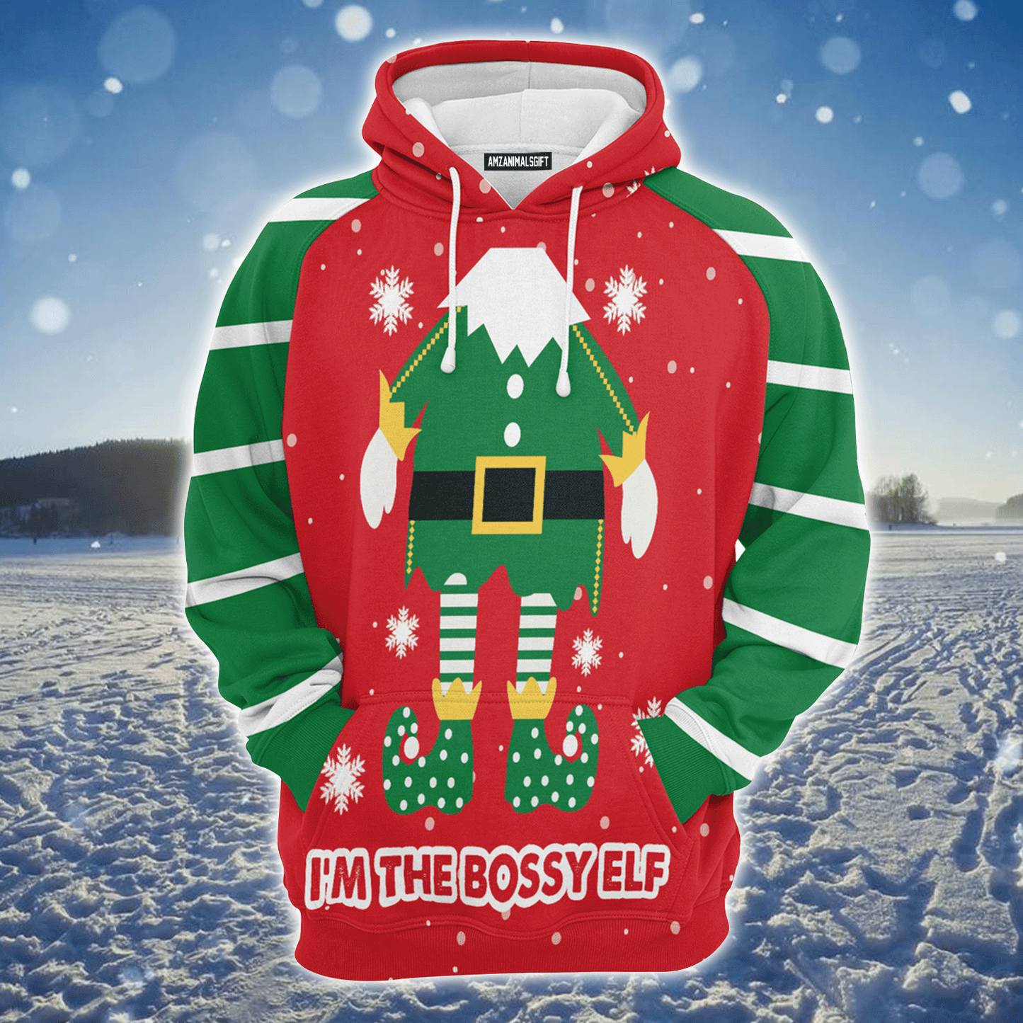 Bossy Elf Premium Christmas Hoodie, I'm The Bossu Elf Christmas Unisex Hoodie For Men & Women - Perfect Gift For Christmas, Family
