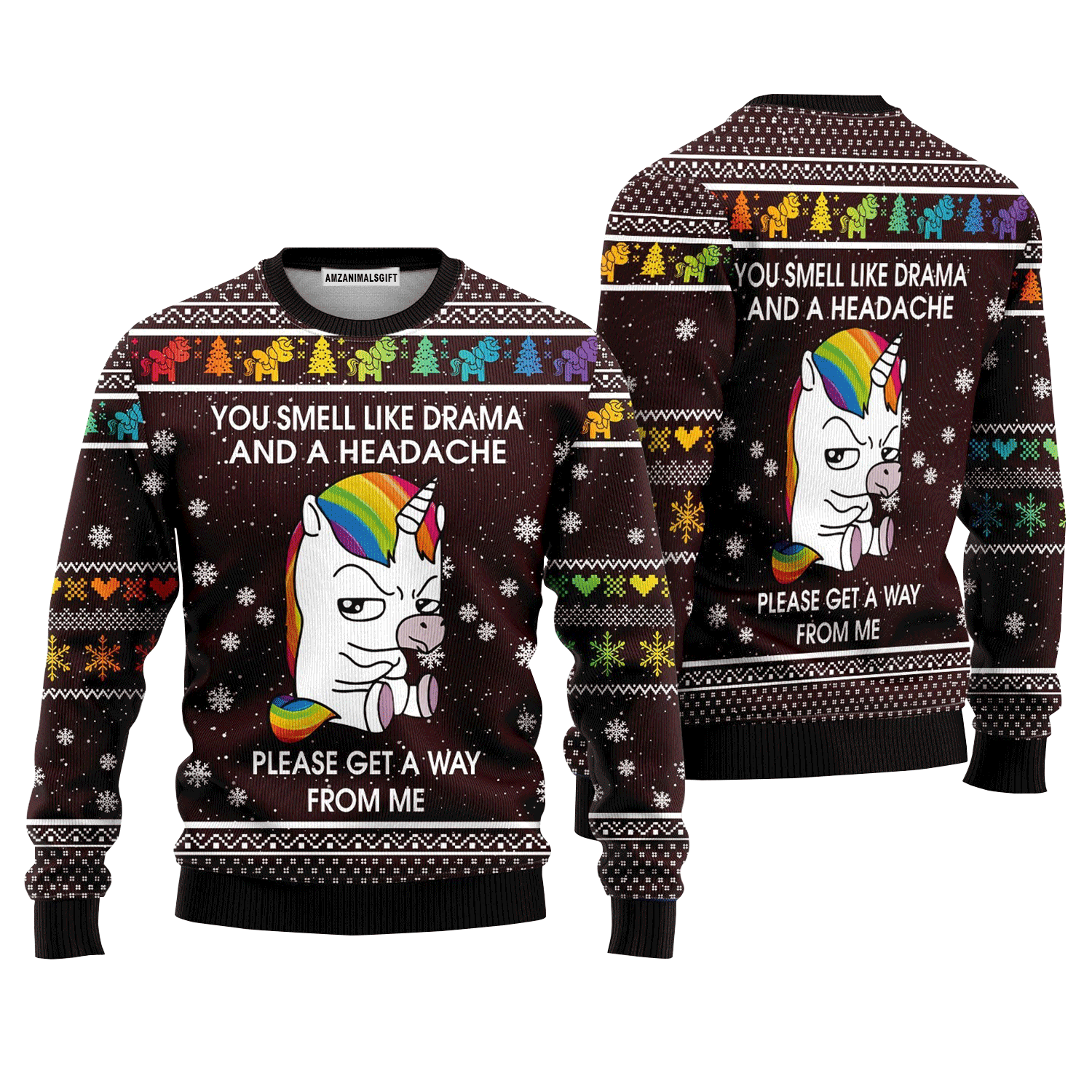 Funny Unicorn Sweater You Smell Like Drama, Ugly Sweater For Men & Women, Perfect Outfit For Christmas New Year Autumn Winter