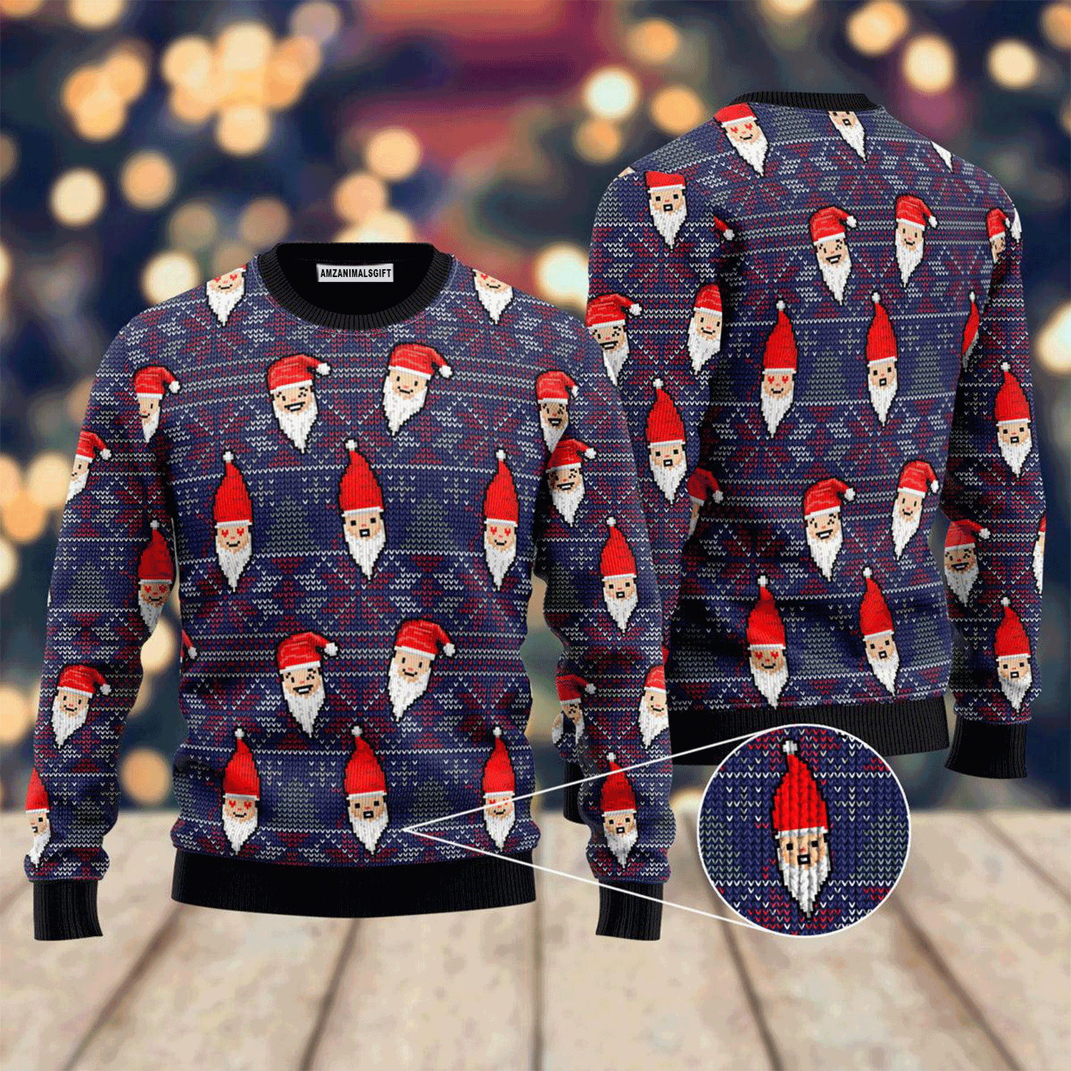 Funny Santa Pattern Sweater, Ugly Sweater For Men & Women, Perfect Outfit For Christmas New Year Autumn Winter