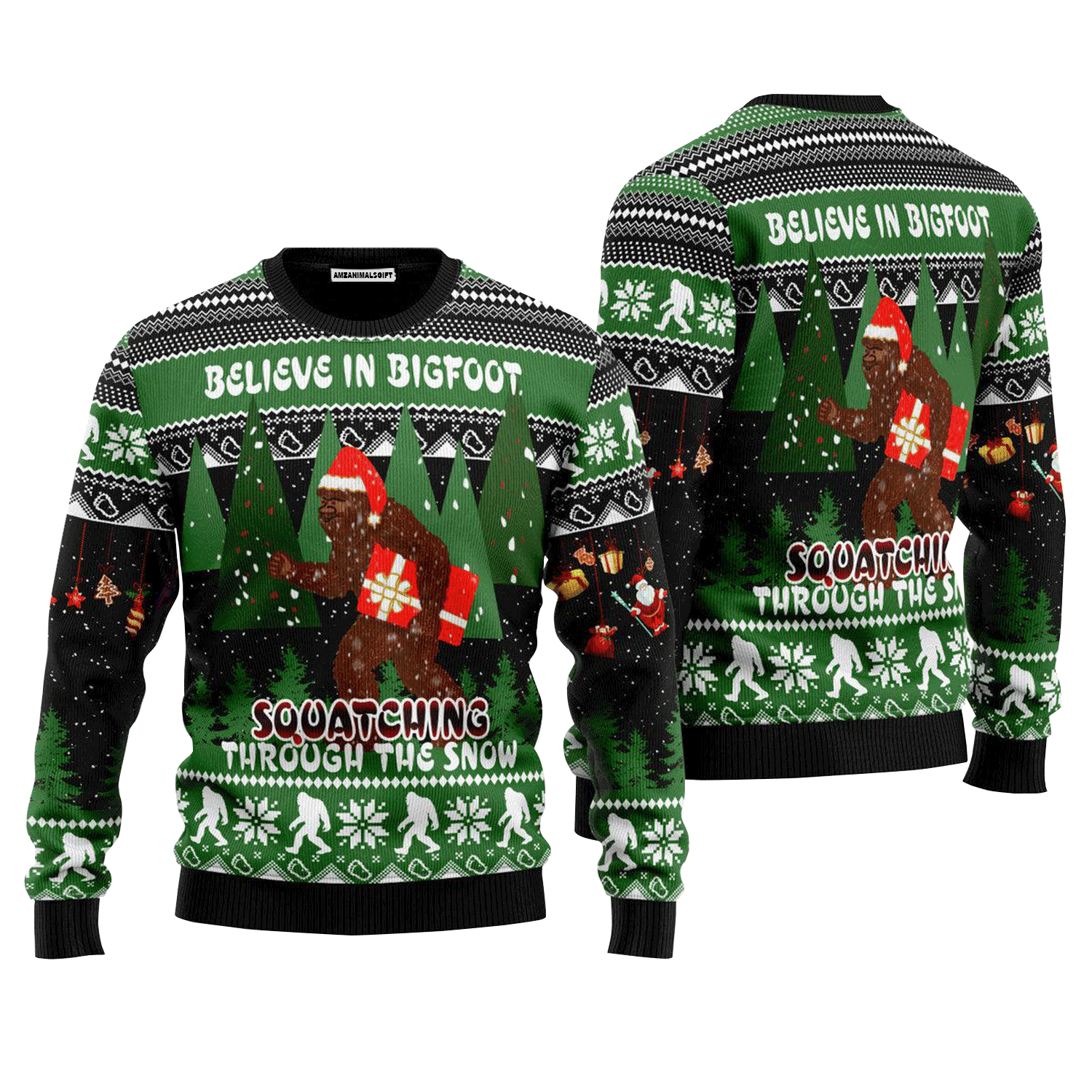 Bigfoot Snow Sweater Bevieve In Bigfoot, Ugly Christmas Sweater For Men & Women, Perfect Outfit For Christmas New Year Autumn Winter