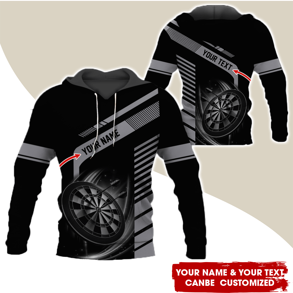 Customized Name & Text Darts Premium Hoodie, Throw Your Dart And Let It Fly, Perfect Gift For Darts Lovers, Friend, Family