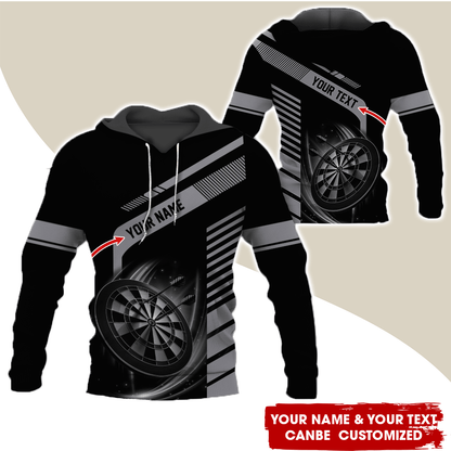 Customized Name & Text Darts Premium Hoodie, Throw Your Dart And Let It Fly, Perfect Gift For Darts Lovers, Friend, Family