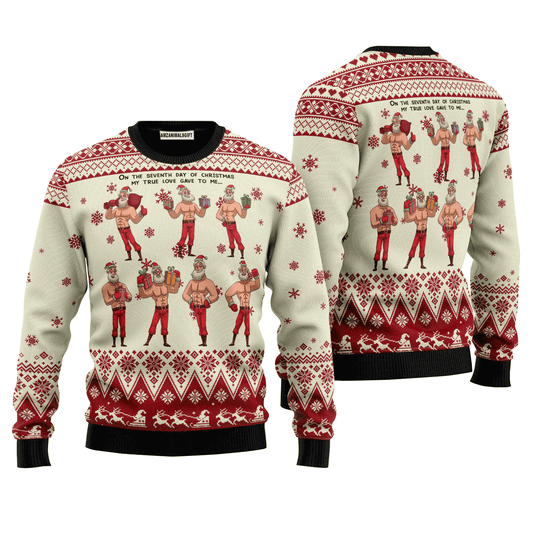 Christmas Seven Sexy Santa Claus Sweater, Ugly Sweater For Men & Women, Perfect Outfit For Christmas New Year Autumn Winter