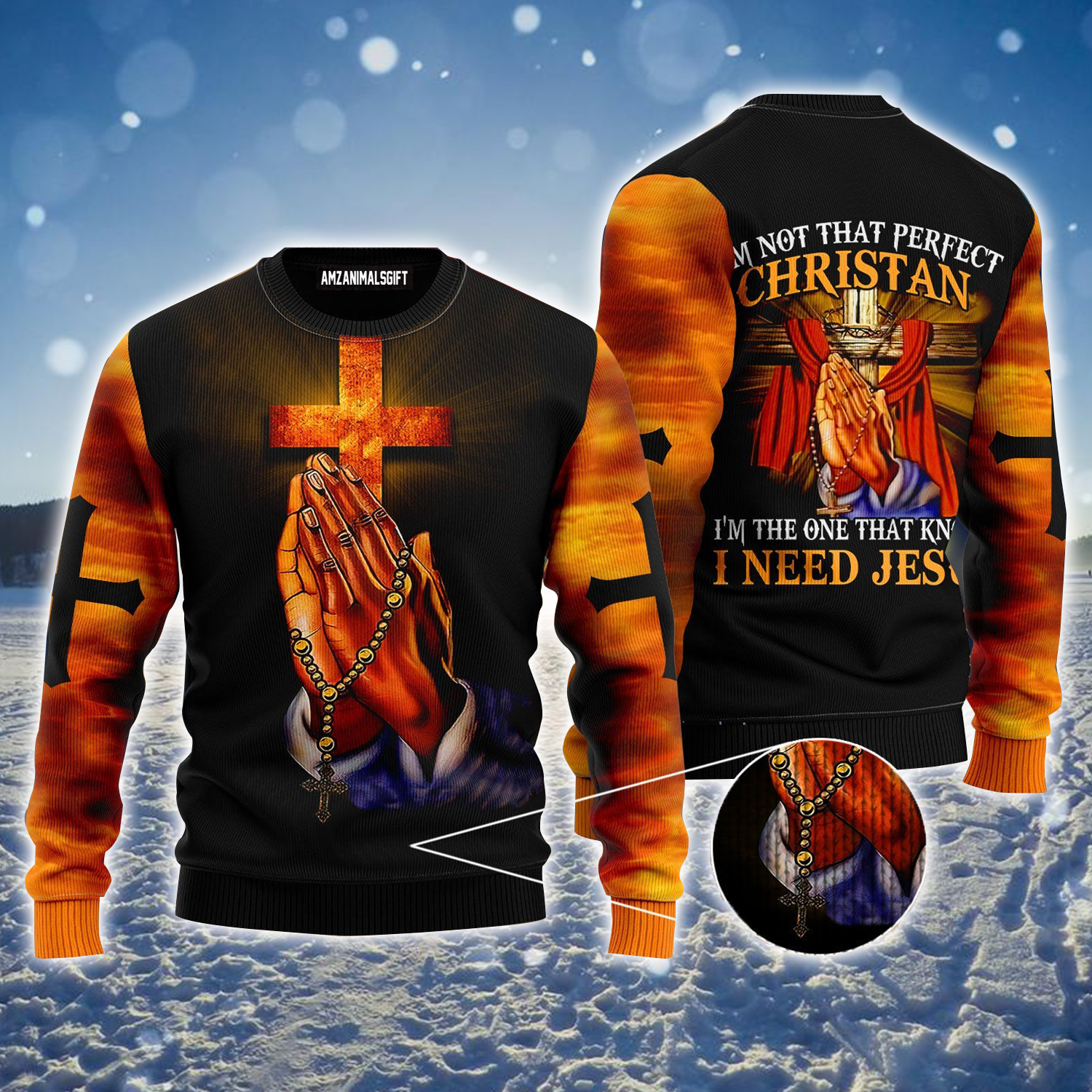 Jesus Ugly Sweater, Im Not That Perfect Christian Sweater For Men & Women, Perfect Gift For Christian, Friends, Family