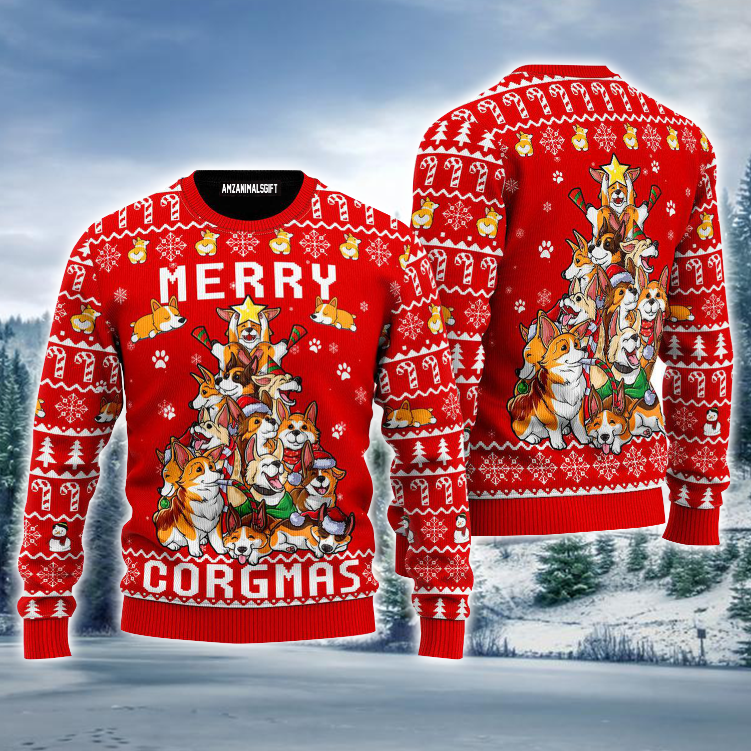 Funny Dog Ugly Sweater, Funny Corgi Merry Corgmas Ugly Sweater For Men & Women, Perfect Gift For Corgi Lovers, Friends, Family
