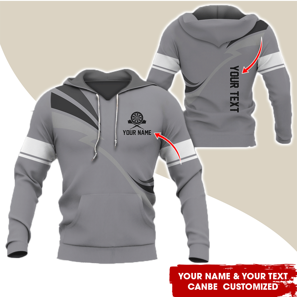 Personalized Darts Premium Hoodie, Customized Name & Text Lightning Pattern Darts Hoodie, Perfect Gift For Darts Lovers, Friend, Family