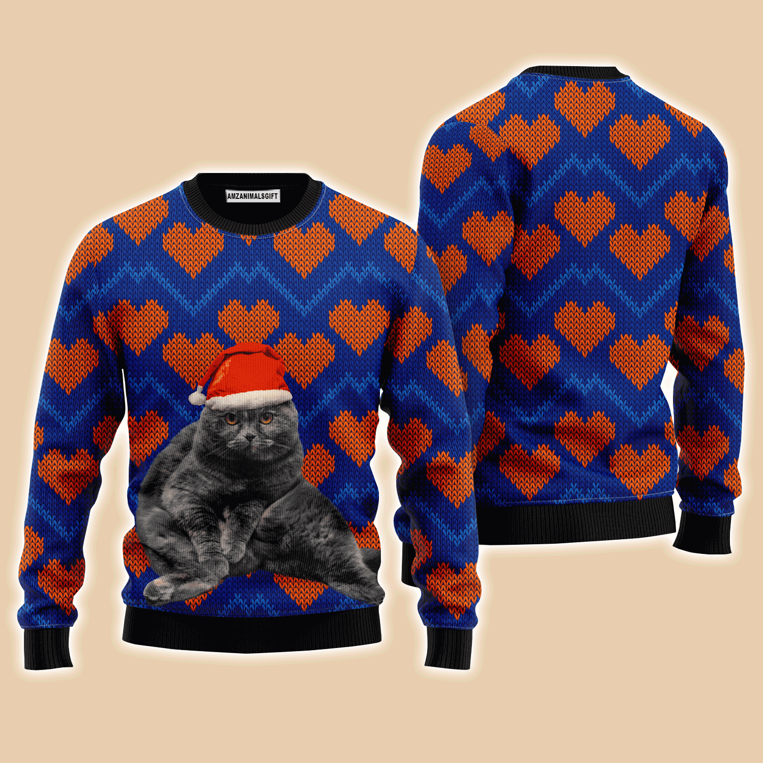 Black Cat Sweater In Heart Love, Ugly Sweater For Men & Women, Perfect Outfit For Christmas New Year Autumn Winter