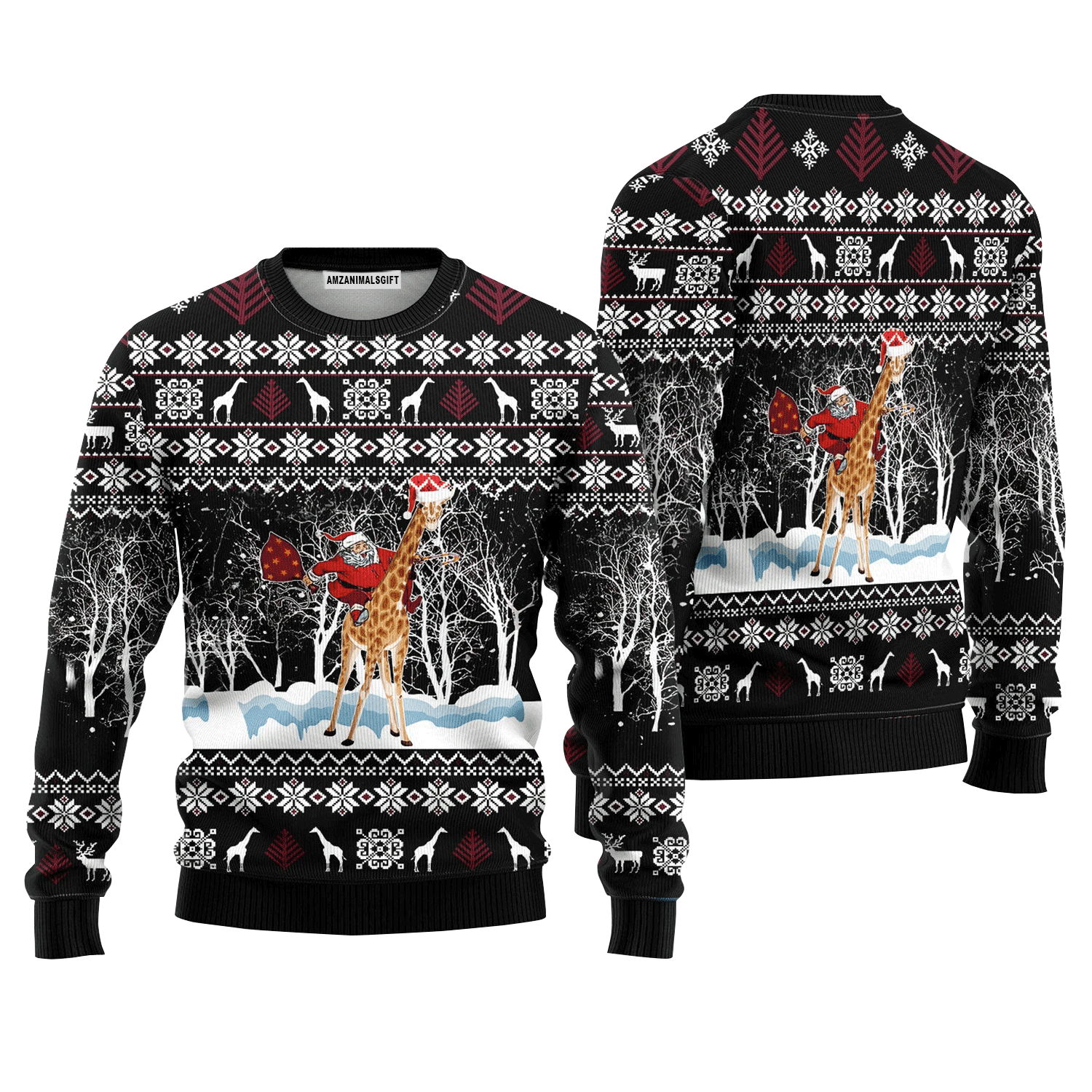 Giraffe And Santa Sweater, Ugly Sweater For Men & Women, Perfect Outfit For Christmas New Year Autumn Winter