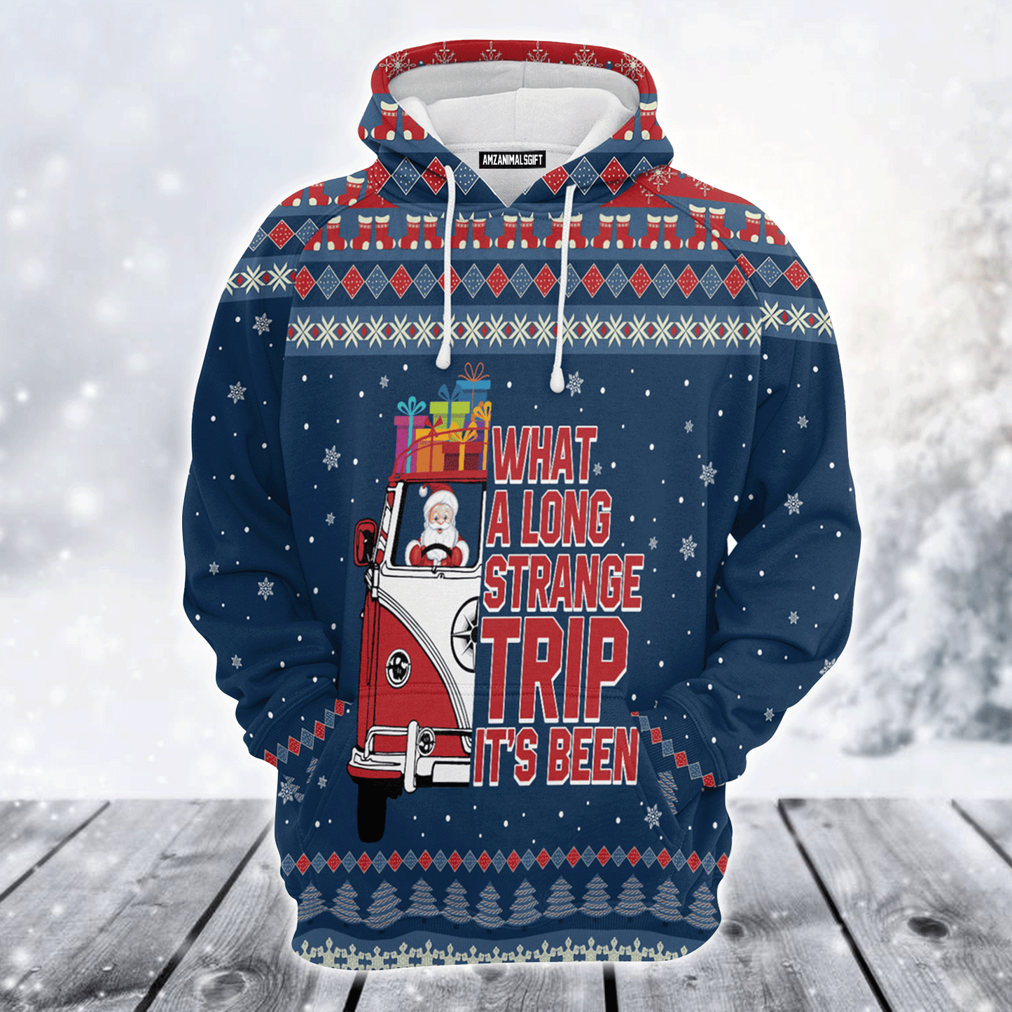 Santa Premium Christmas Hoodie, What A Long Strange Trip Its Been Christmas Unisex Hoodie For Men & Women - Perfect Gift For Christmas, Friends, Family