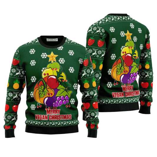 Fruit Sweater Merry Vegan Christmas, Ugly Sweater For Men & Women, Perfect Outfit For Christmas New Year Autumn Winter