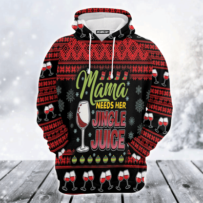 Mama Wine Premium Christmas Hoodie, Mama Needs her Jungle Juice Unisex Hoodie For Men & Women - Perfect Gift For Christmas, Wine Lover