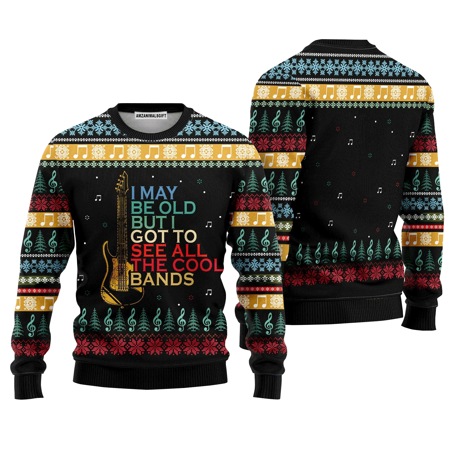Guitar Sweater I May Be Old But , Ugly Sweater For Men & Women, Perfect Outfit For Christmas New Year Autumn Winter