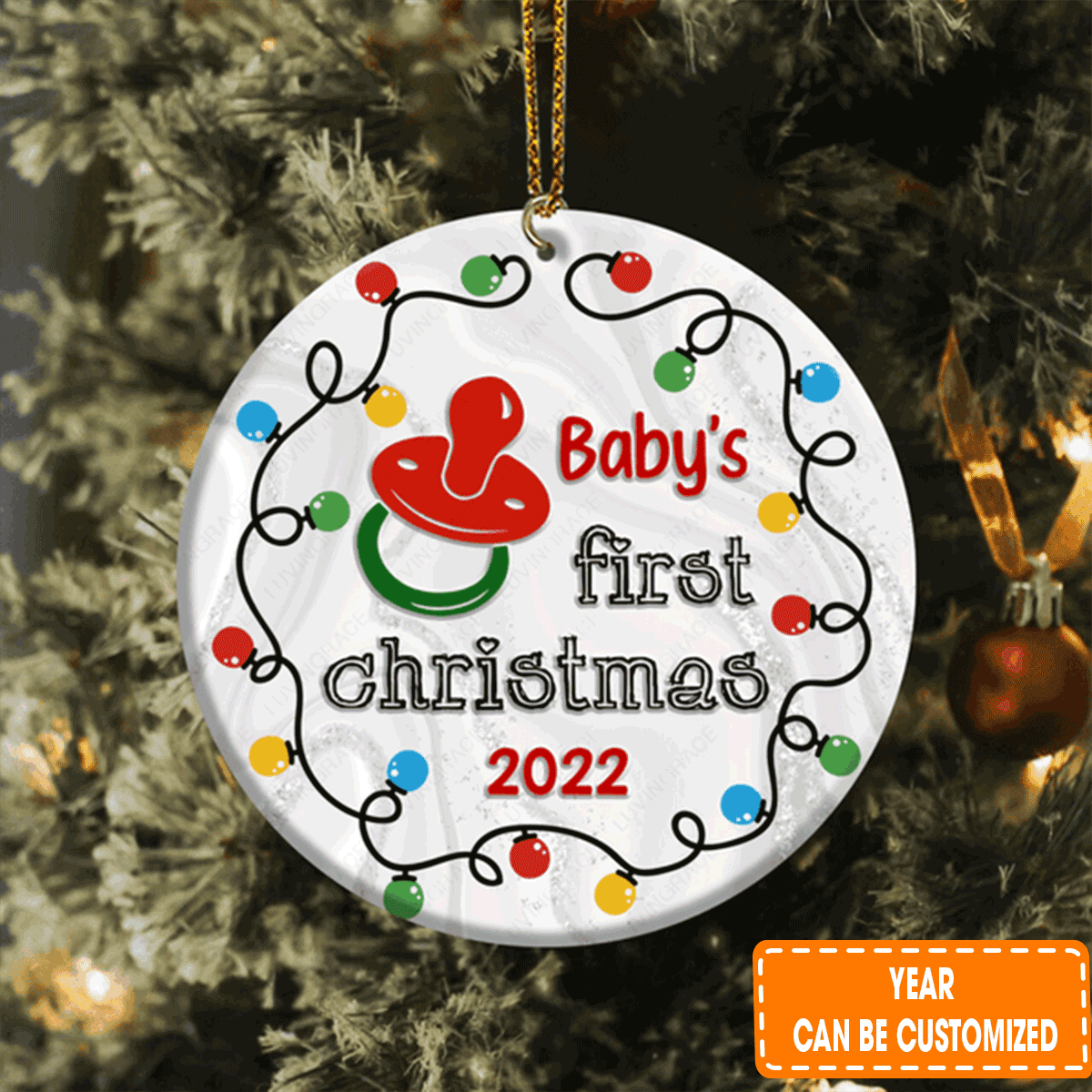Custom Jesus Acrylic Ornament, Personalized Christmas Light And Niple Baby's Acrylic Ornament For Christian, Holiday Decor