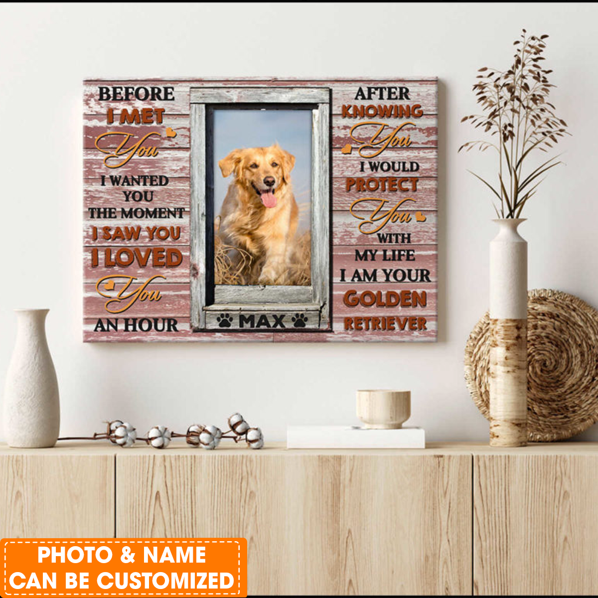 Personalized Dog Canvas, Custom Dog Gifts Before I Met You I Love You Canvas, Perfect Gift For Dog Lovers, Friend, Family