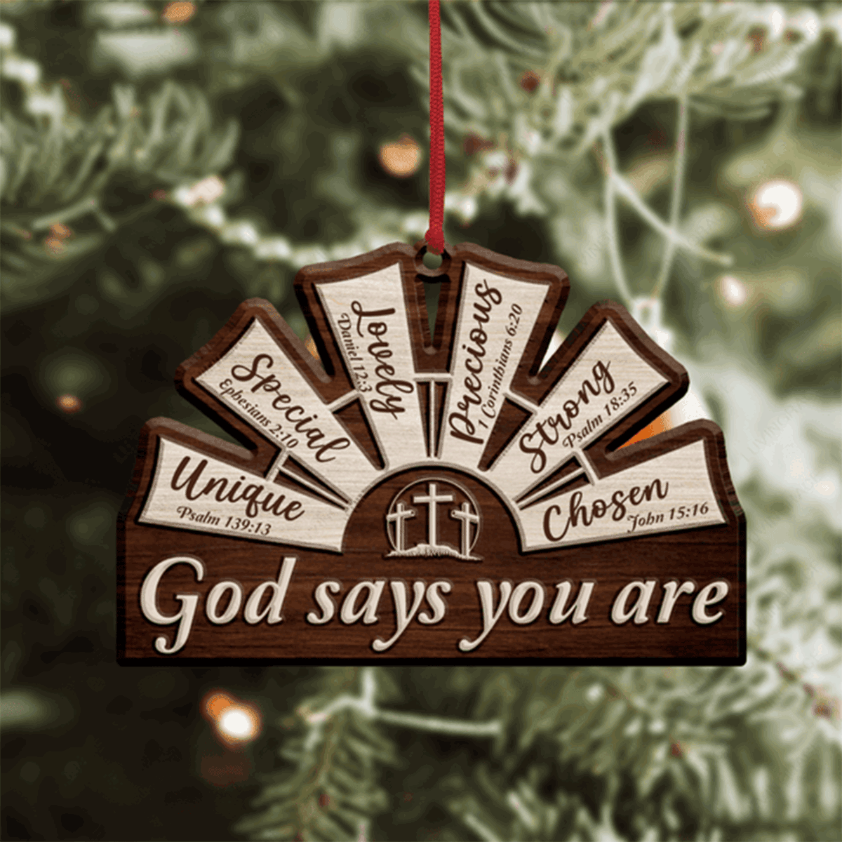 Jesus Acrylic Ornament, Windmill Cross God Says You Are Acrylic Ornament For Christian, God Faith Believers, Holiday Decor