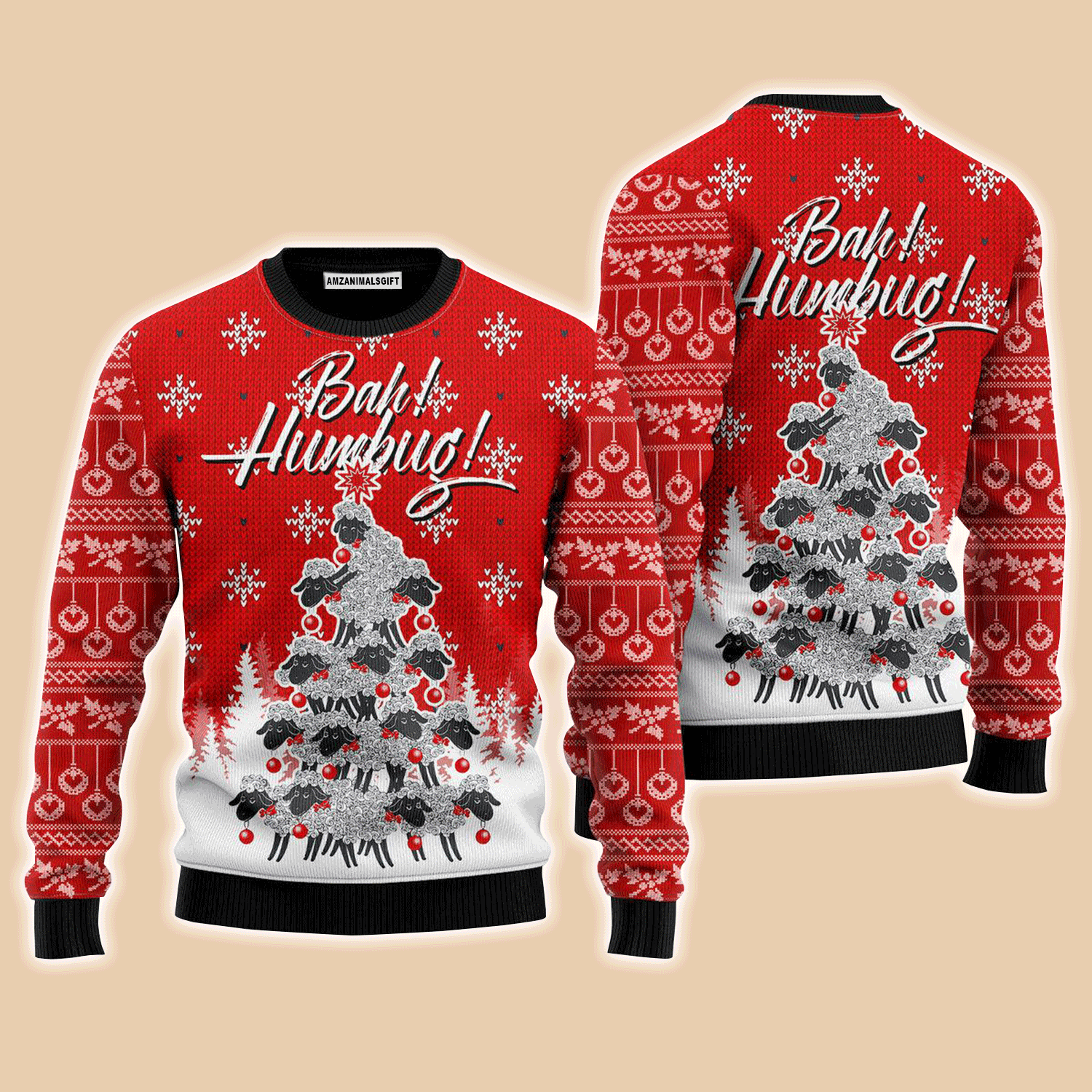 Bah Humbug Sheep Xmas Sweater, Ugly Sweater For Men & Women, Perfect Outfit For Christmas New Year Autumn Winter