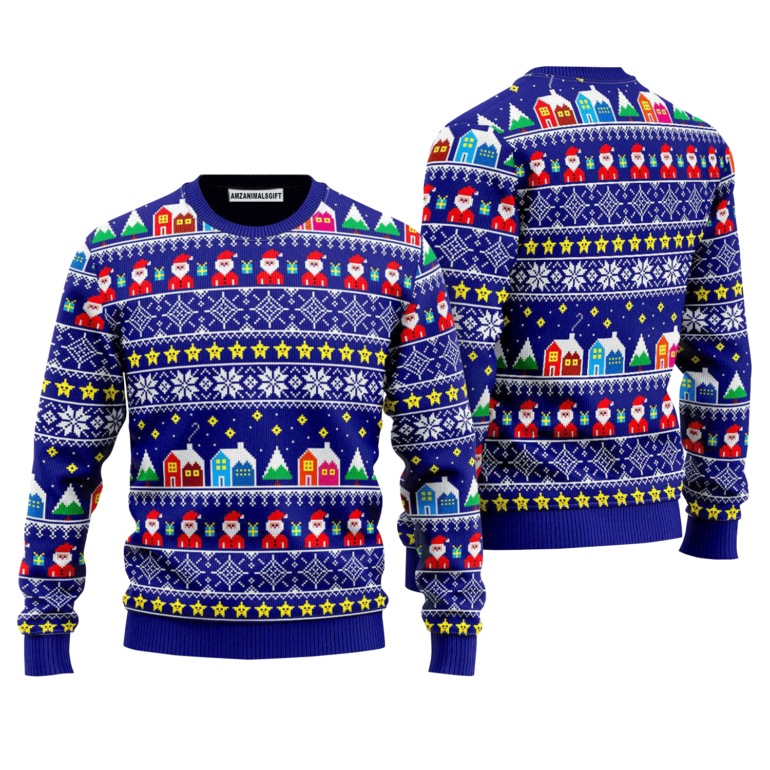 Christmas Santa And Houses Sweater, Ugly Sweater For Men & Women, Perfect Outfit For Christmas New Year Autumn Winter