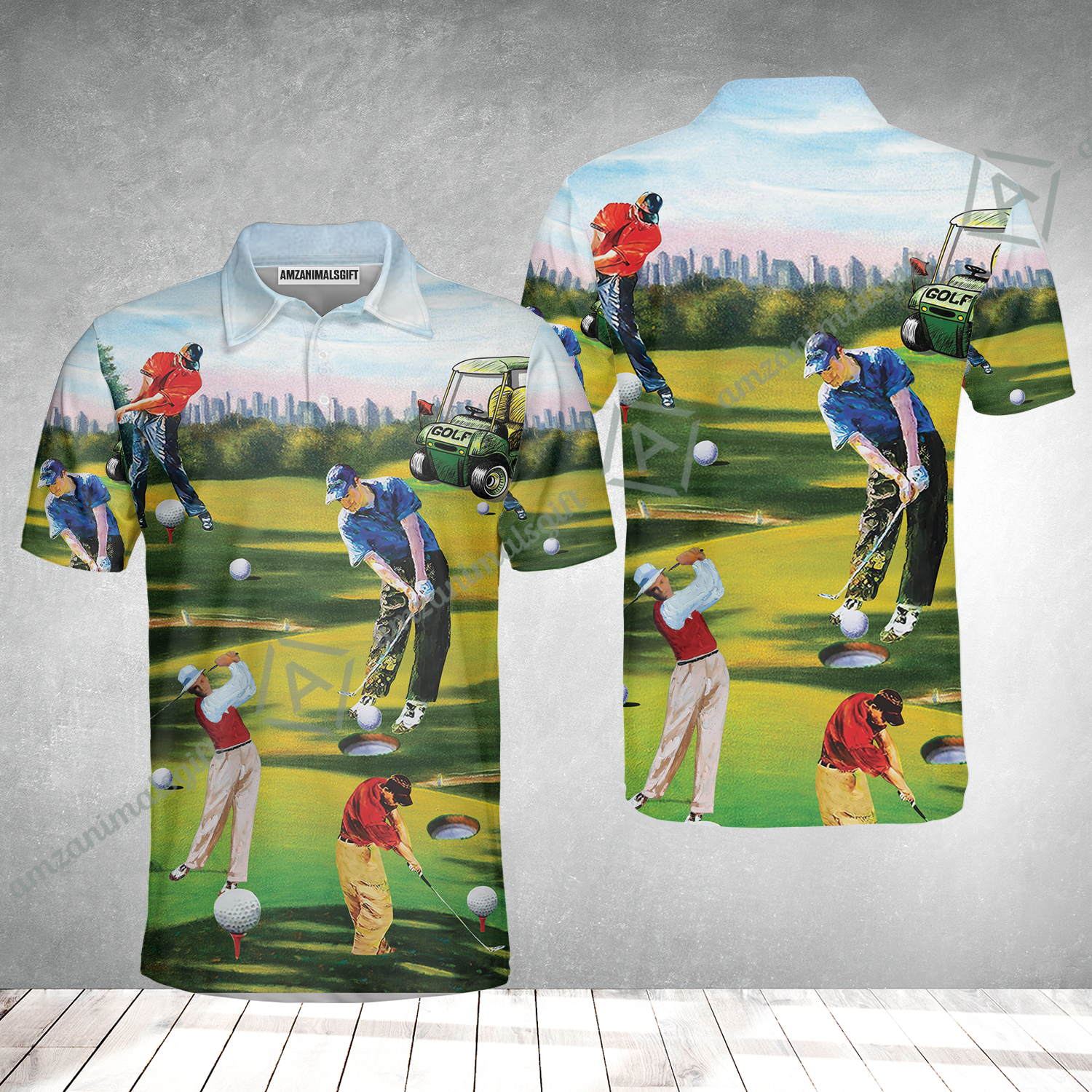Golf Men Polo Shirt - Golf Men, Golf Cart Polo Shirt - Perfect Gift For Men & Women, Golf Lover